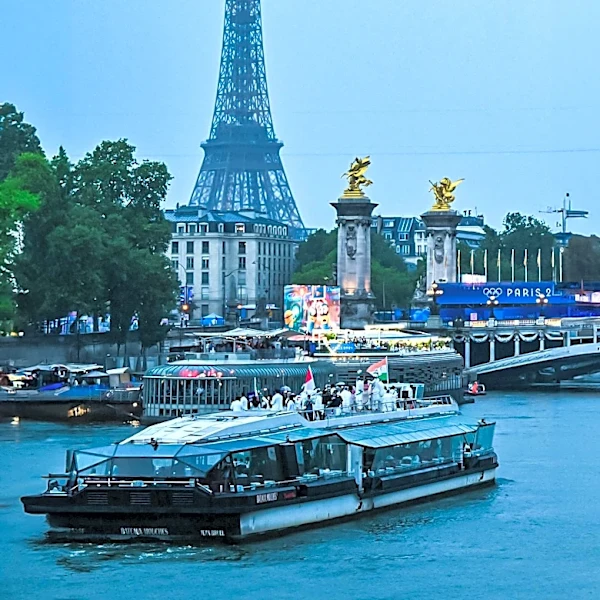 Saint Laurent Dazzles Paris Fashion Week with Gold River and Eiffel Tower Backdrop