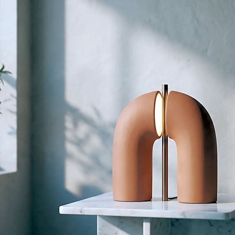 Alexey Danilin Designs 'Hope' Ceramic Table Lamp for Maytoni, Emphasizing Sustainability and Reflected Light