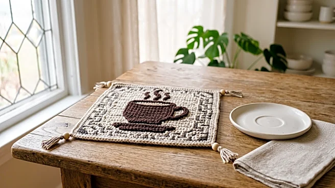 The Loopy Lamb Releases Free Mosaic Crochet Mug Rug Pattern Featuring Coffee Cup Motif