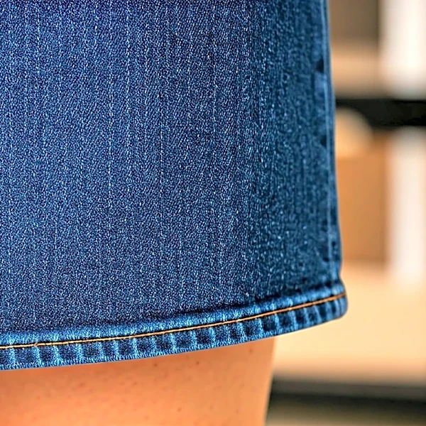 Why Tailor’s Trick That Keeps Denim Minis From Riding Up All Day