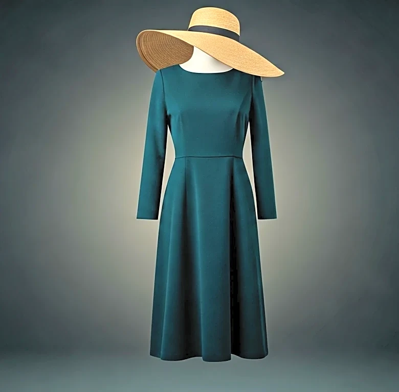 The New Power Pairing: Wide-Brim Hat and Column Midi Dress