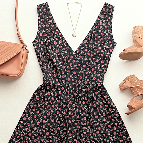 How to Dress Up a Simple Floral Dress With Three Accessories