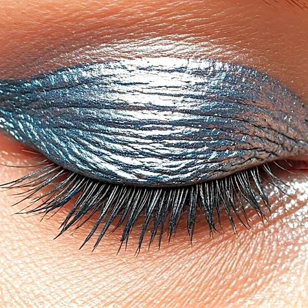 The Micro-Trend: Liquid-Metal Eyeshadow With Barely-There Skin
