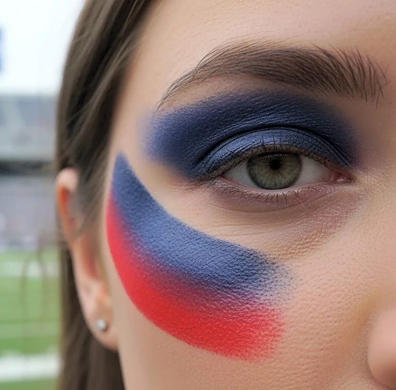 Blush Draping in Team Colors Is the Unexpected Fan-Beauty Micro-Trend