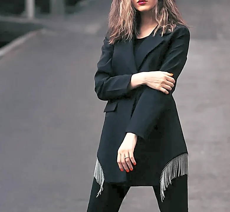 How to Style Black Flare Pants and a Fine-Knit Shell