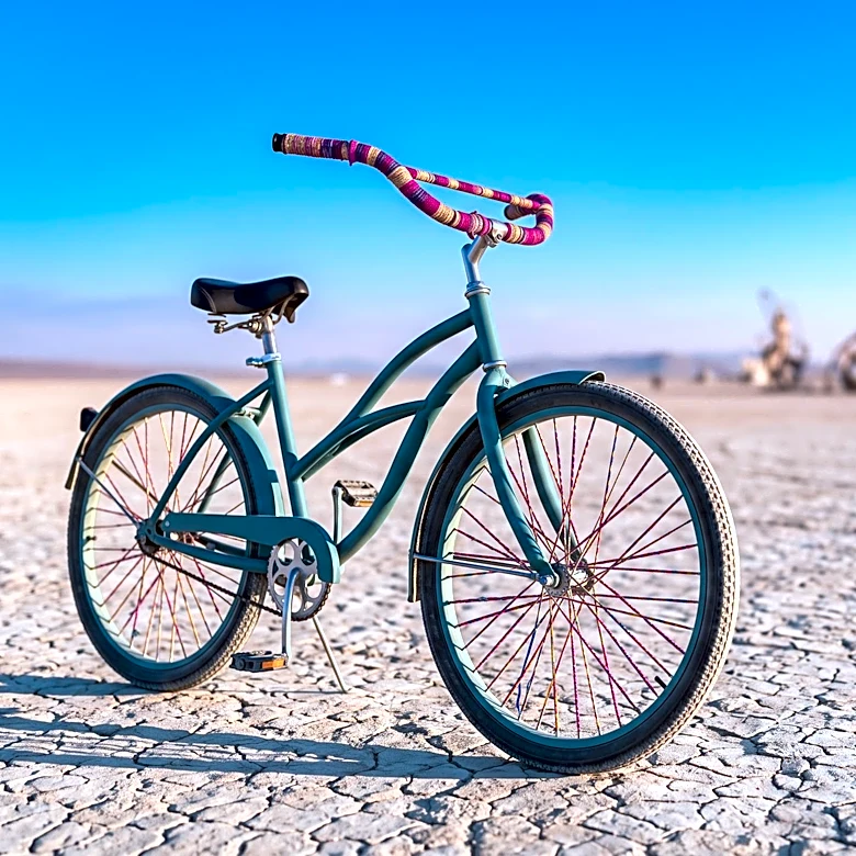 Why Burning Man Participants Bike Across Black Rock City for Rumored Performances