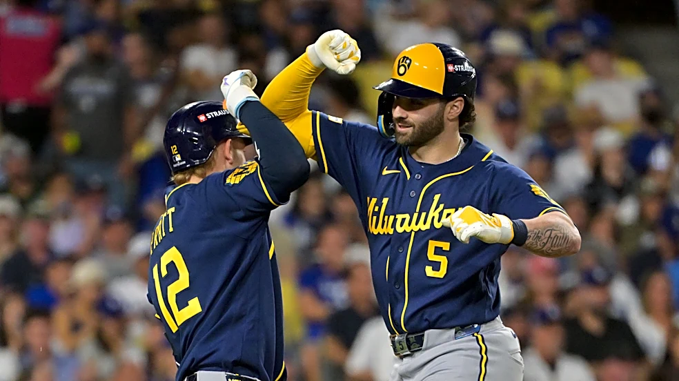 UCLA alum Garrett Mitchell homers twice in NLCS return to Los Angeles