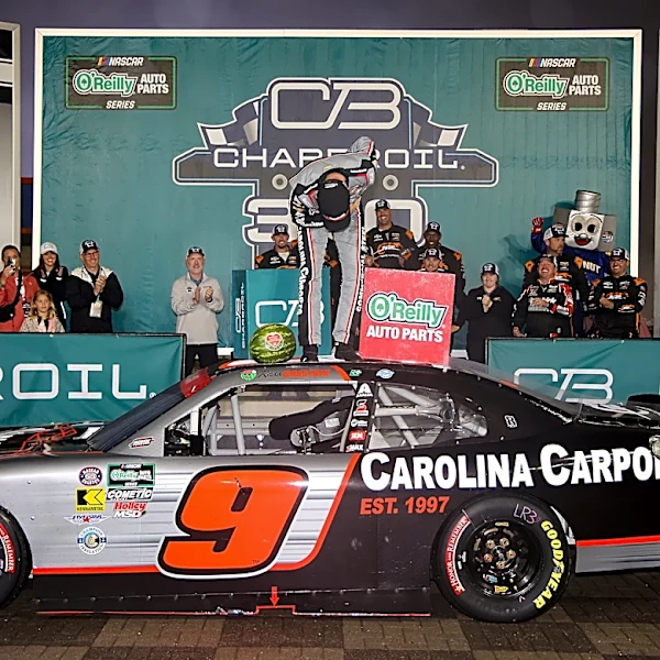 Ross Chastain honors Kyle Busch with celebration after O'Reilly Series win