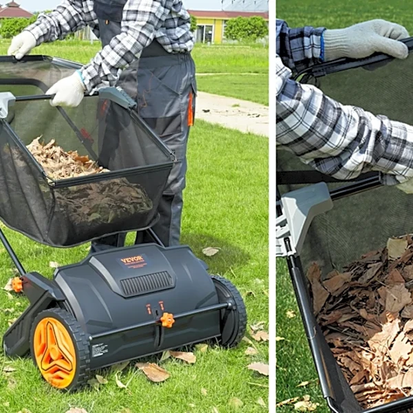 I bought this lawn sweeper that is basically a rake on steroids