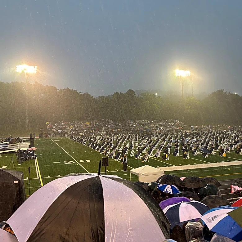 These high school graduations carried on in a downpour