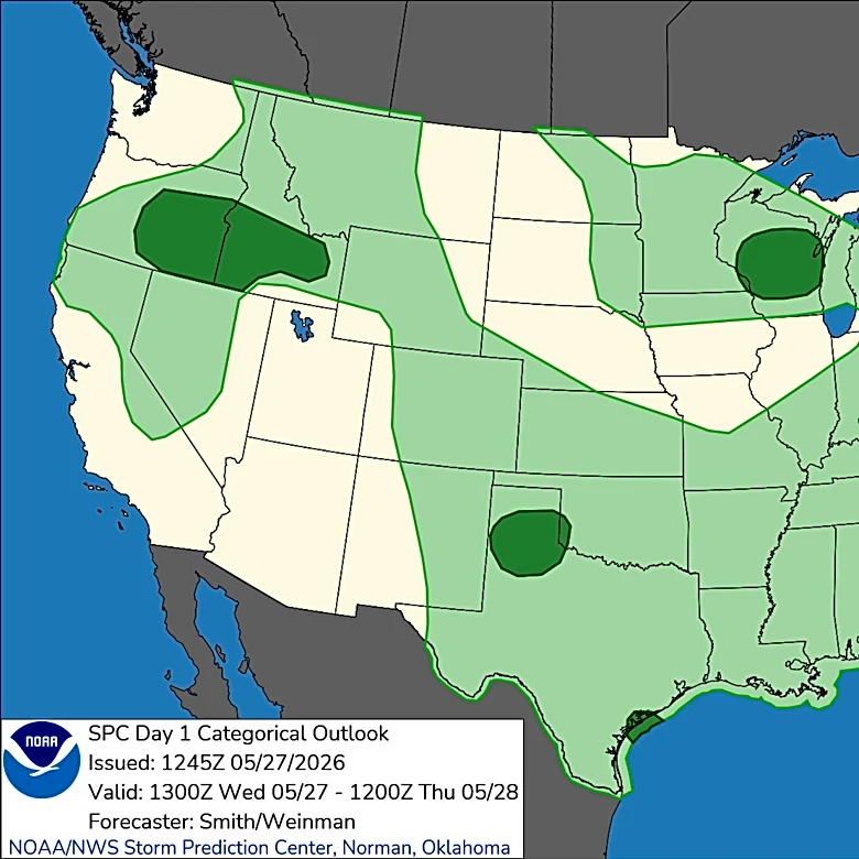 Maps show where severe storms are possible from Virginia to Texas