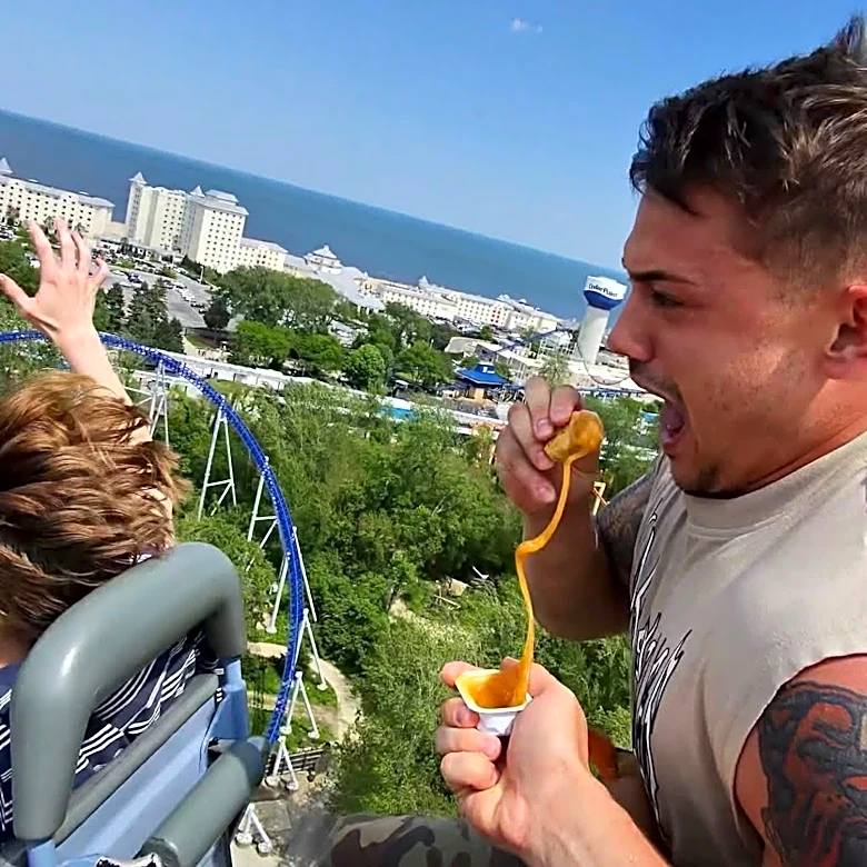 He ate chicken nuggets on a roller coaster. Now he's banned for life