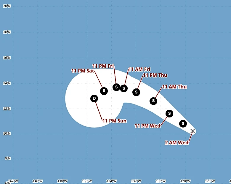 Tropical depression forms in Pacific Ocean: See path tracker