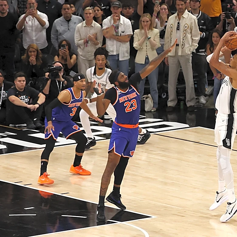 Watch Wemby's would-be game-winner rim out as Knicks survive Spurs rally in NBA Finals Game 2
