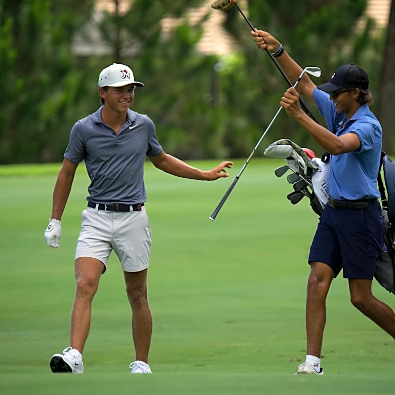 WATCH: Charlie Woods caddies for Miles Russell at US Open qualifier