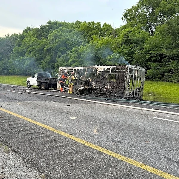 Watch truck carrying fireworks ignite on Tennessee interstate