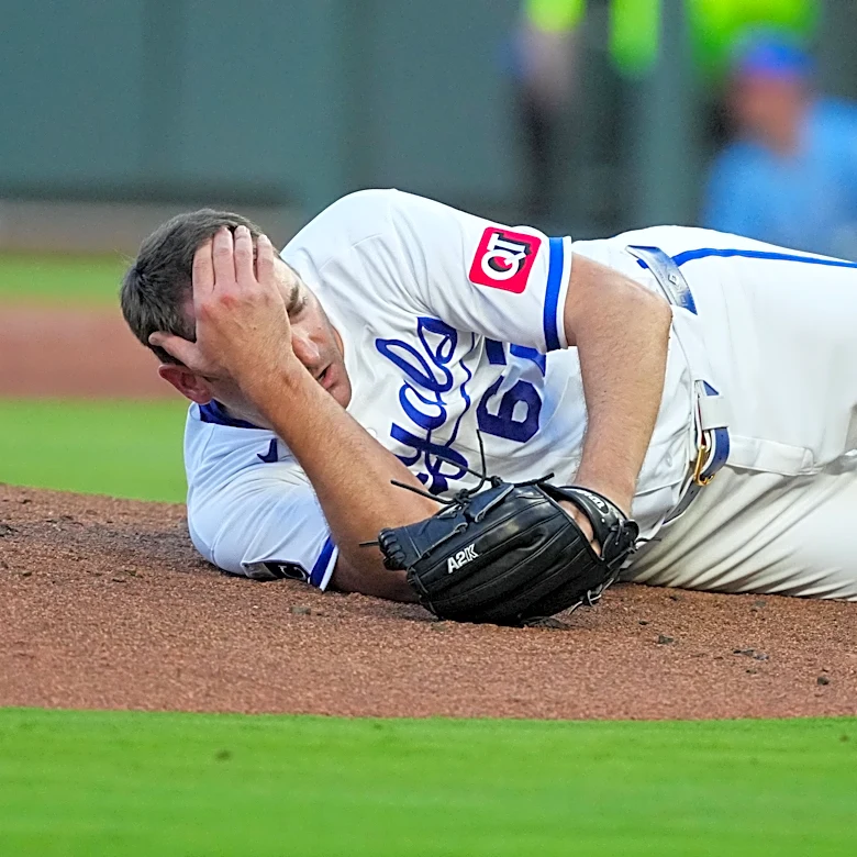 Royals pitcher Seth Lugo exits game after taking 107 mph line drive to face