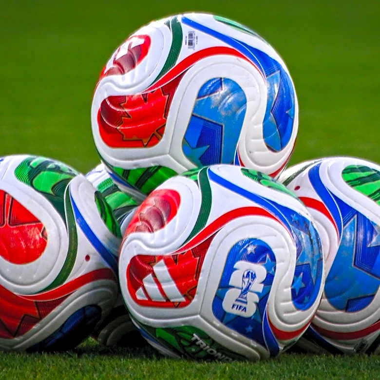 World Cup ball Trionda features iconography for Canada, Mexico, USA