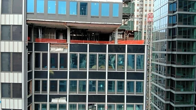 How close is the NYC building at risk of collapse to big landmarks?