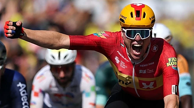 Soren Wærenskjold sprints to the finish to claim Stage 11 of Tour de France