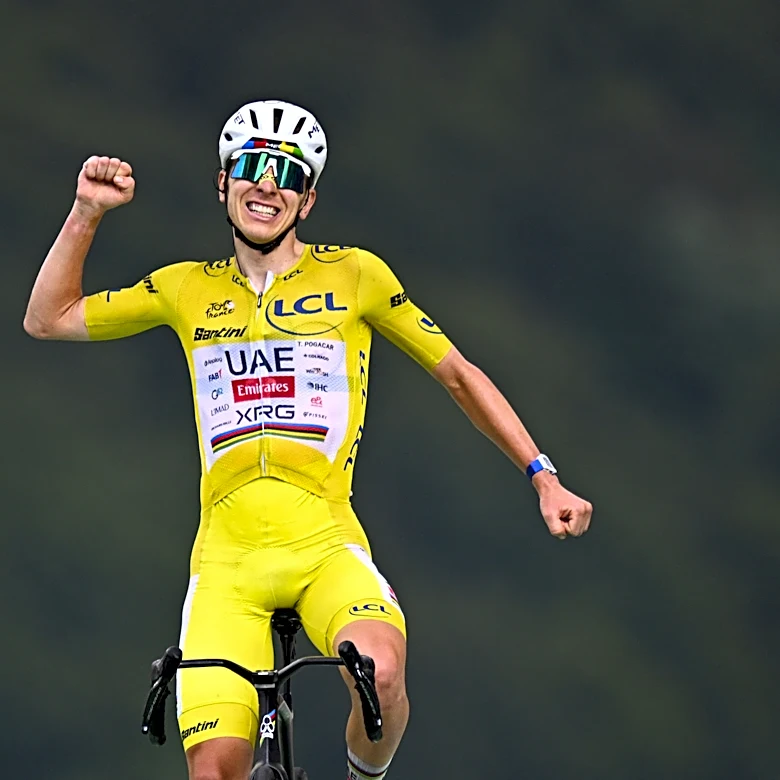 UAE Team Emirates' Tadej Pogačar wins Tour de France Stage 14