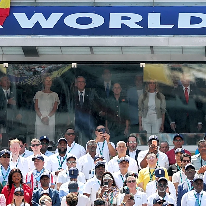 Who is sitting with President Donald Trump at World Cup final?