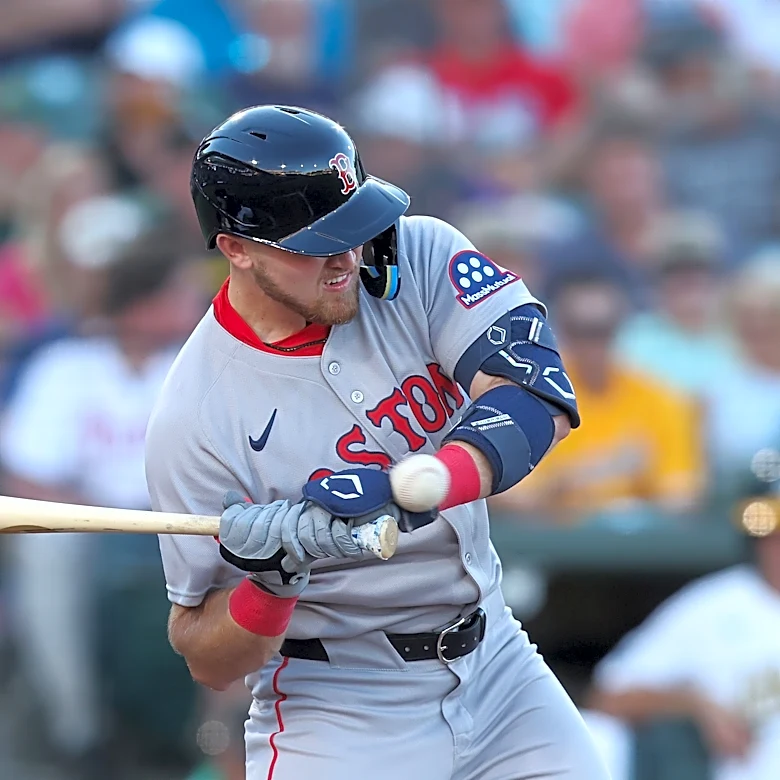 Curtis Mead exits Red Sox debut after being hit by pitch