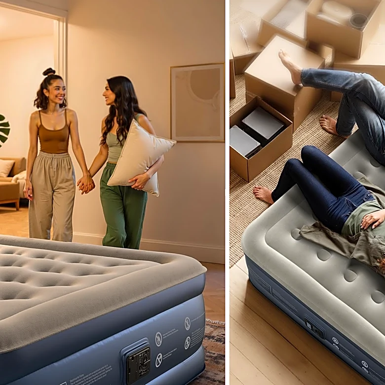 Need an extra bed fast? This queen air mattress inflates in 3 minutes