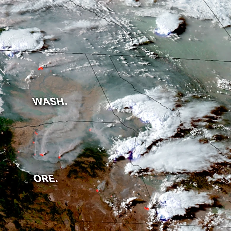 Washington, Oregon battles fast-moving wildfires. Maps track path