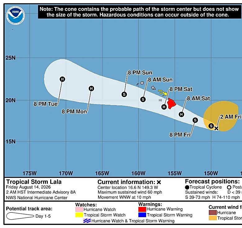 See Tropical Storm Lala tracker as storm approaches Hawaii