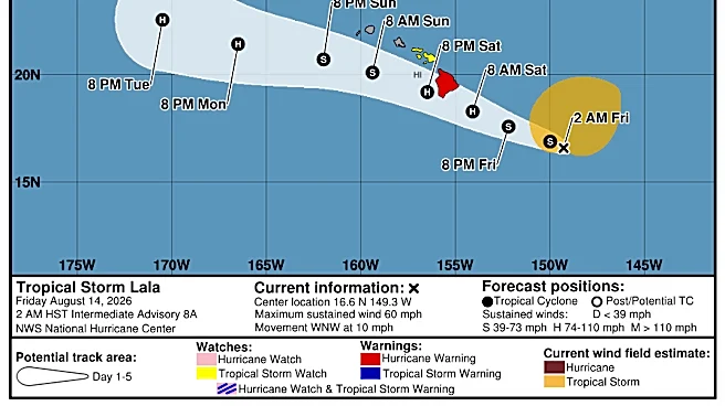 See Tropical Storm Lala tracker as storm approaches Hawaii