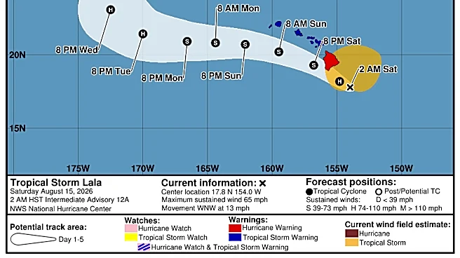 Tropical storm-force winds hit Hawaii as Lala approaches