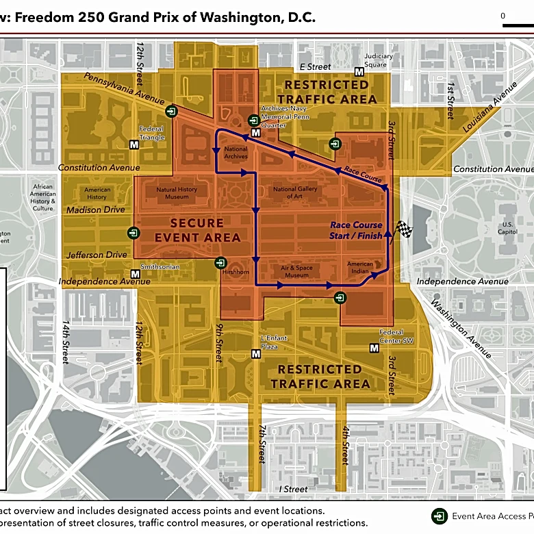 How to navigate Washington DC during Freedom 250 Grand Prix weekend