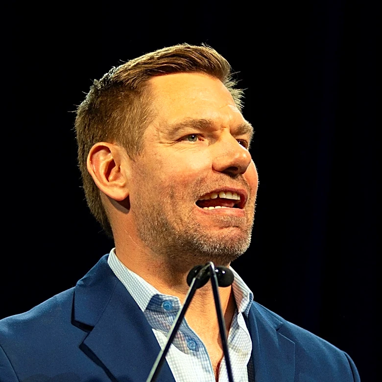 FBI agents confront Eric Swalwell as part of a federal investigation