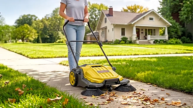 Forget raking leaves—this walk-behind sweeper does the job in less time