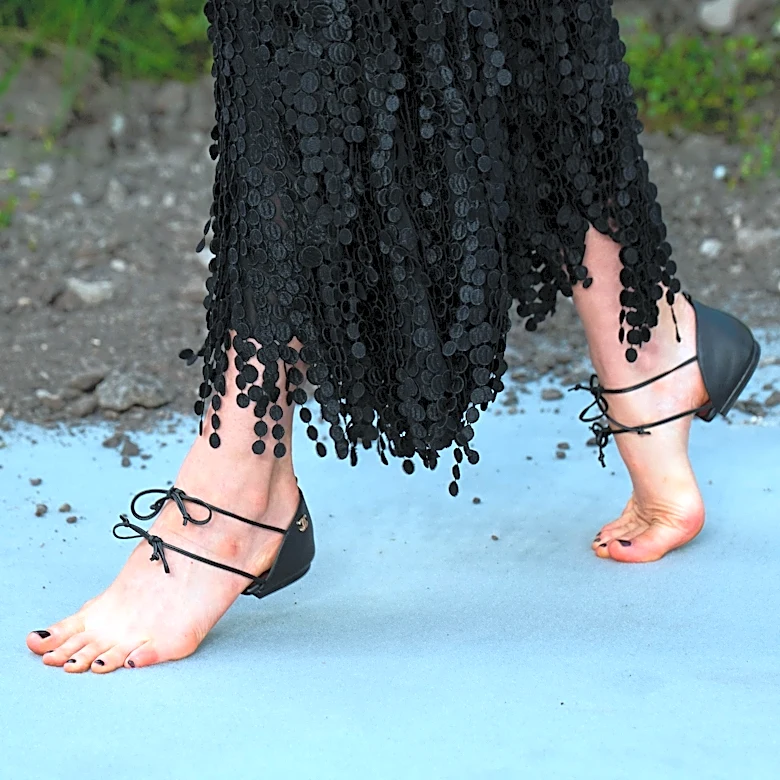 Margaret Qualley's viral Chanel 'barefoot' shoes are the latest polarizing trend