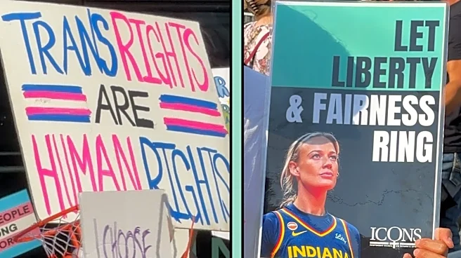 Outside a sold-out WNBA game, dueling protests mirror America's transgender-athlete debate