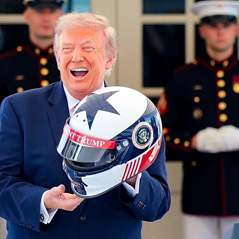 Trump takes a lap in 'the Beast' at Freedom 250 Grand Prix, waves green flag