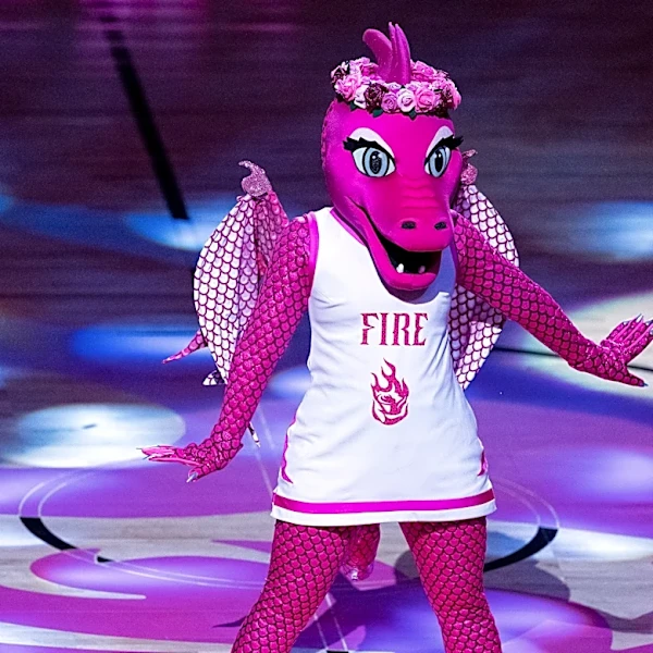 Meet Rose, the glitter-breathing dragon mascot of the WNBA’s Portland Fire