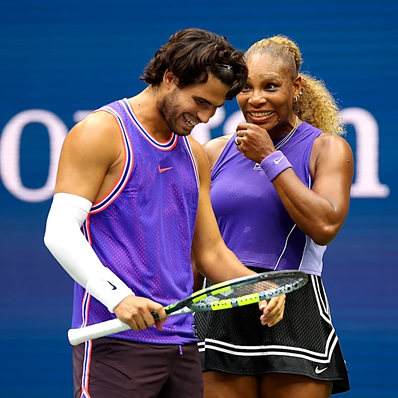 Serena Williams, Carlos Alcaraz win first mixed doubles match at US Open