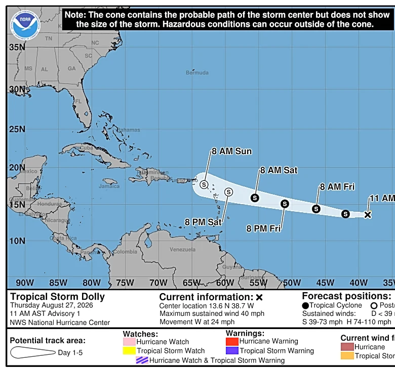 Tropical Storm Dolly forms days after Dolly Parton's death