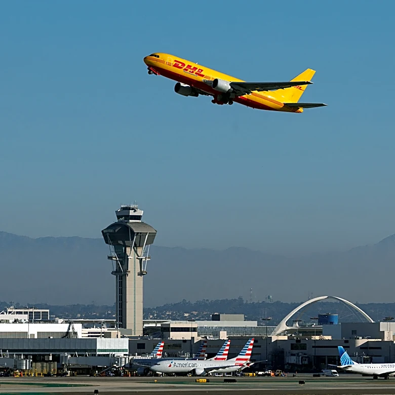 Cargo plane makes fiery landing at Los Angeles International Airport