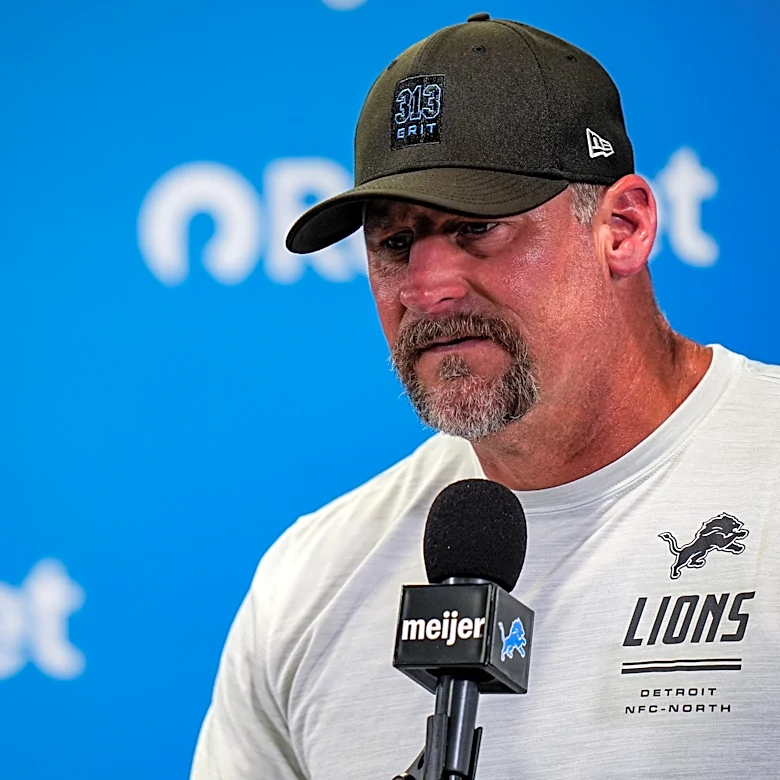 Detroit Lions’ head coach Dan Campbell offers advice to high school players