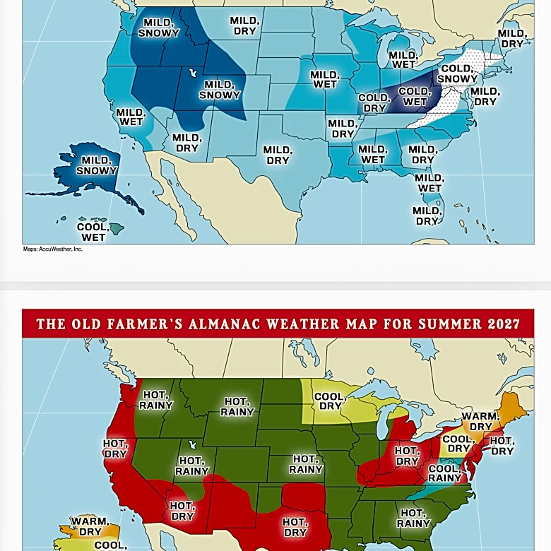Old Farmer's Almanac 2026 forecasts 'mostly mild' winter