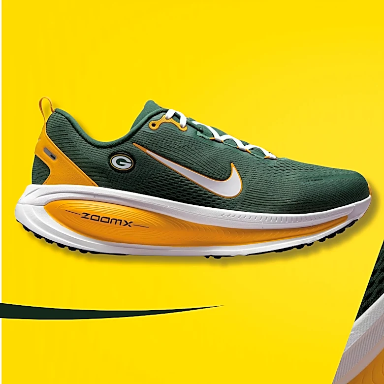 Green Bay Packers Nike Vomero 18 running shoes just dropped, how to buy