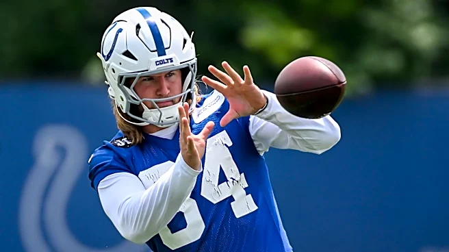 Indianapolis Colts TE Tyler Warren practicing Tuesday