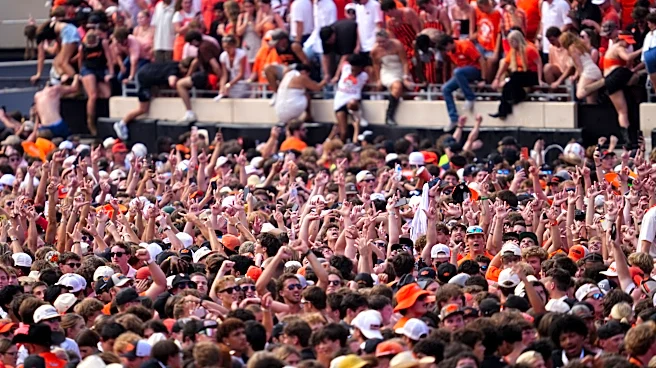 The full path Oklahoma State's goalposts took to nearby pond after Oregon upset