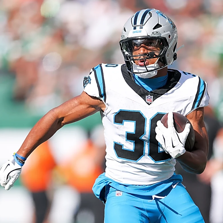 Chuba Hubbard totals 87 yards, two scores