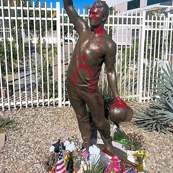 Charlie Kirk statue vandalized at Turning Point USA headquarters