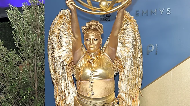 'Hacks' star Meg Stalter literally dresses as an Emmy trophy on Emmys red carpet